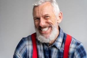Patient with dental implants