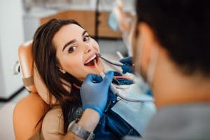 North Garland Dental and Orthodontics - Teeth Cleaning - Woman getting her teeth cleaned